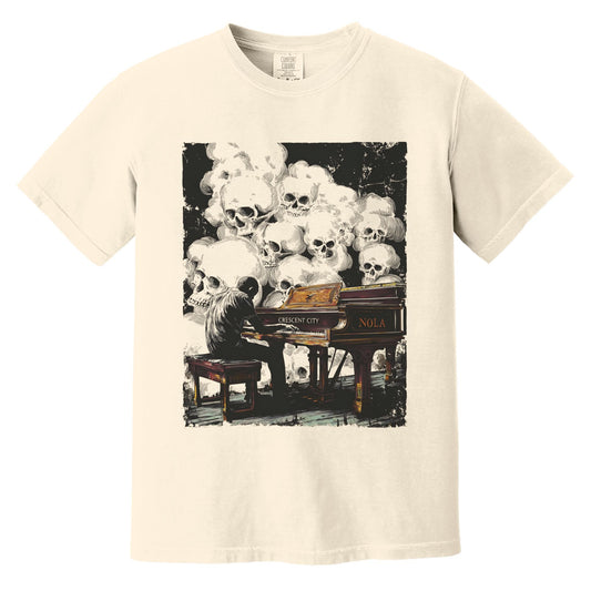 Piano Skulls T-Shirt | Comfort Colors® 1717 Ivory