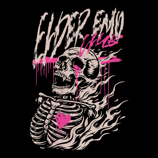 Elder Emo Club Tee Design Black