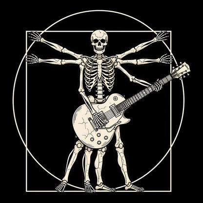 Vitruvian Guitarist Tee Design Black