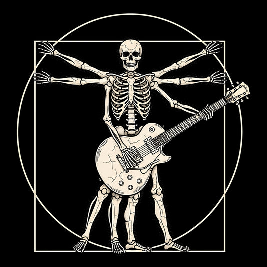 Vitruvian Guitarist Tee Design Black