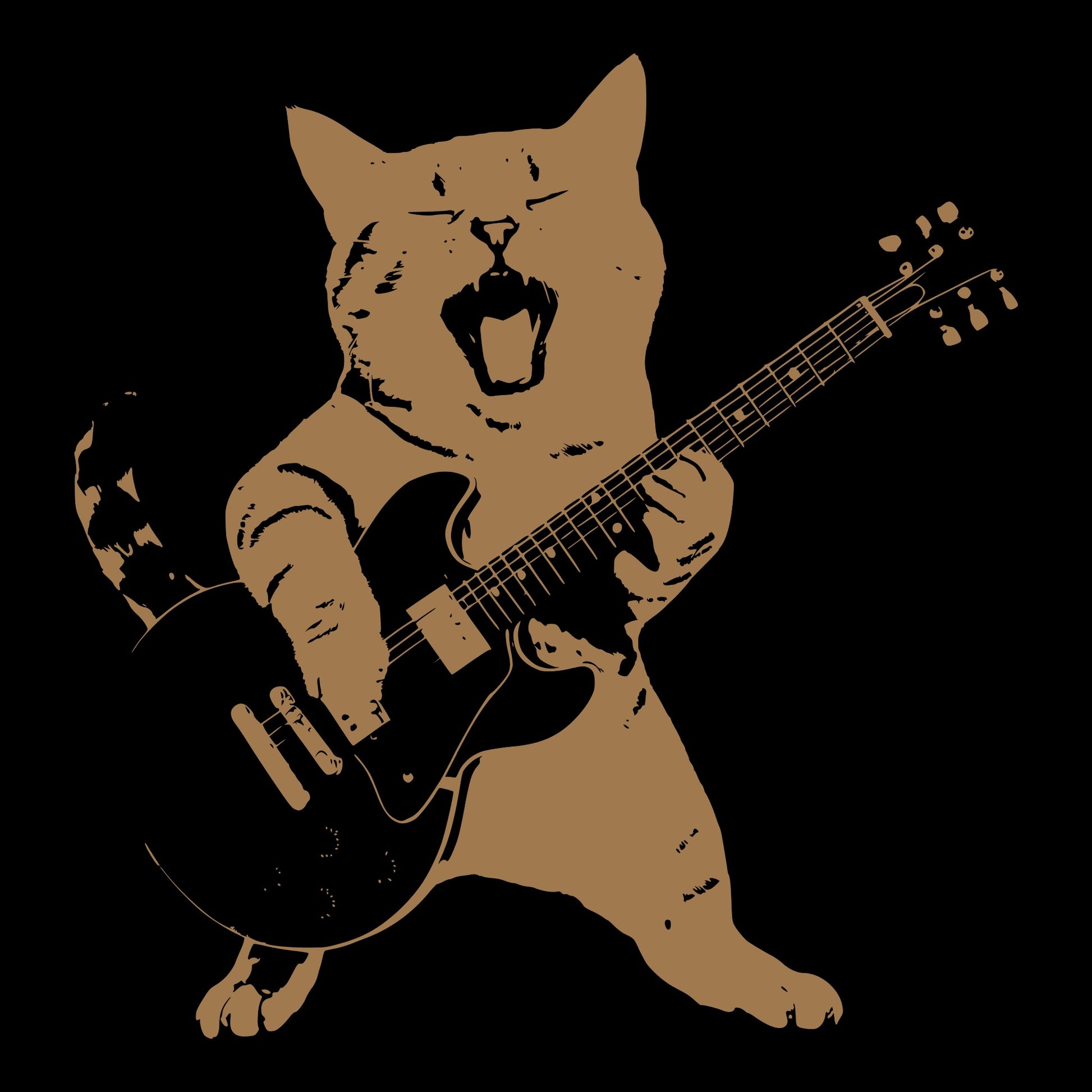 Cat Jam Tee Design Black