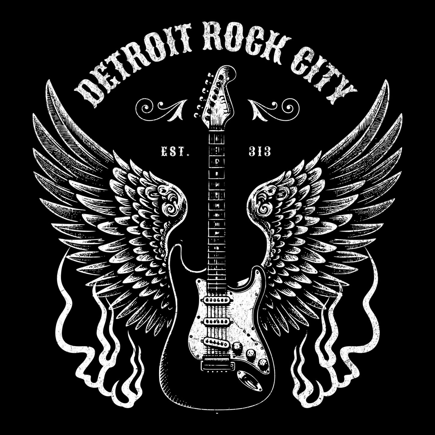 Detroit Wings Tee Design Black