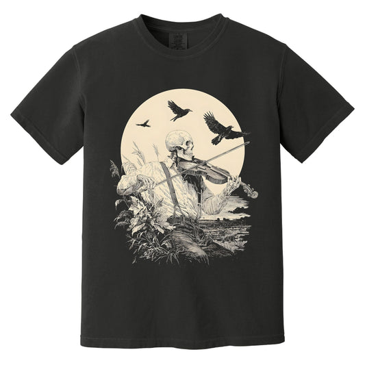 Sunrise Fiddler Skeleton T-Shirt | Comfort Colors® 1717 Black