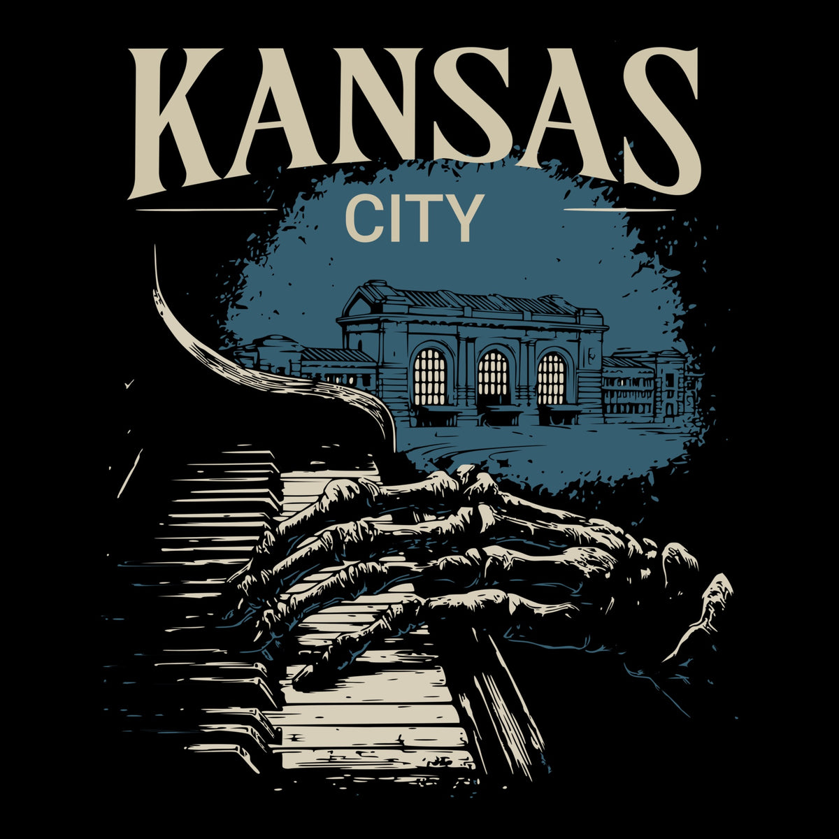 Union Station Tee Design Black