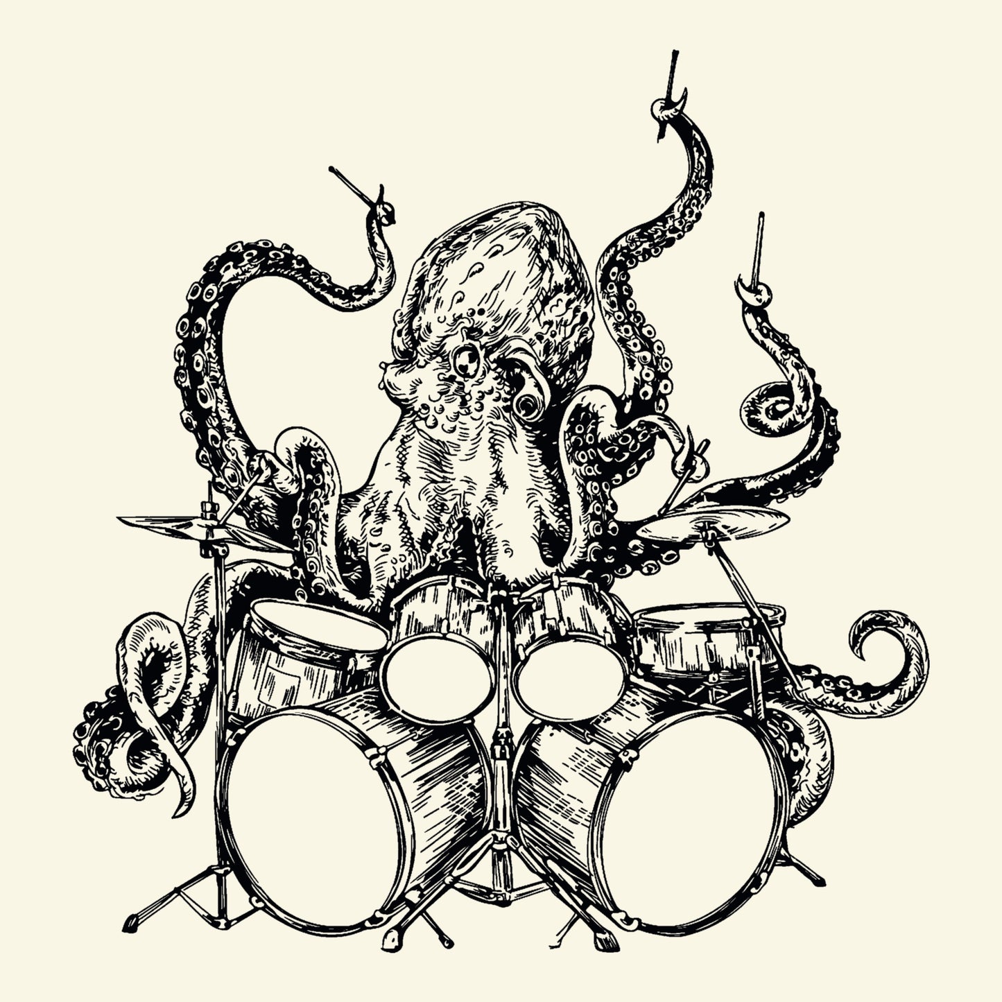 Possessed Octopus Tee Design Natural