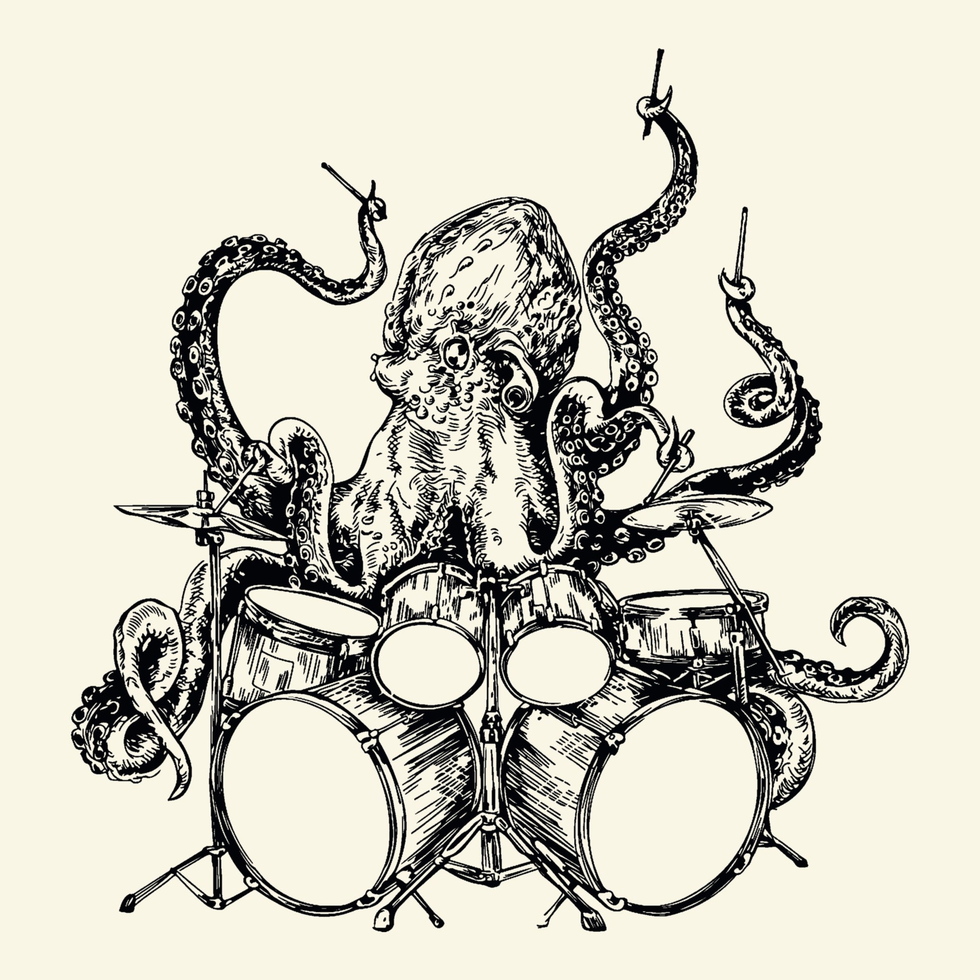 Possessed Octopus Tee Design Natural