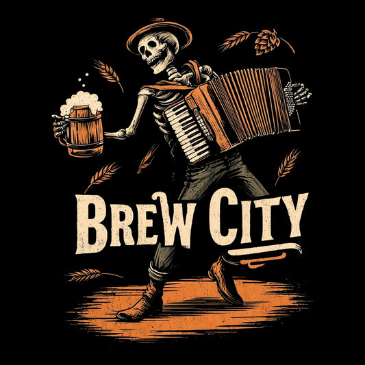 Brew City Accordion T-Shirt Design Black