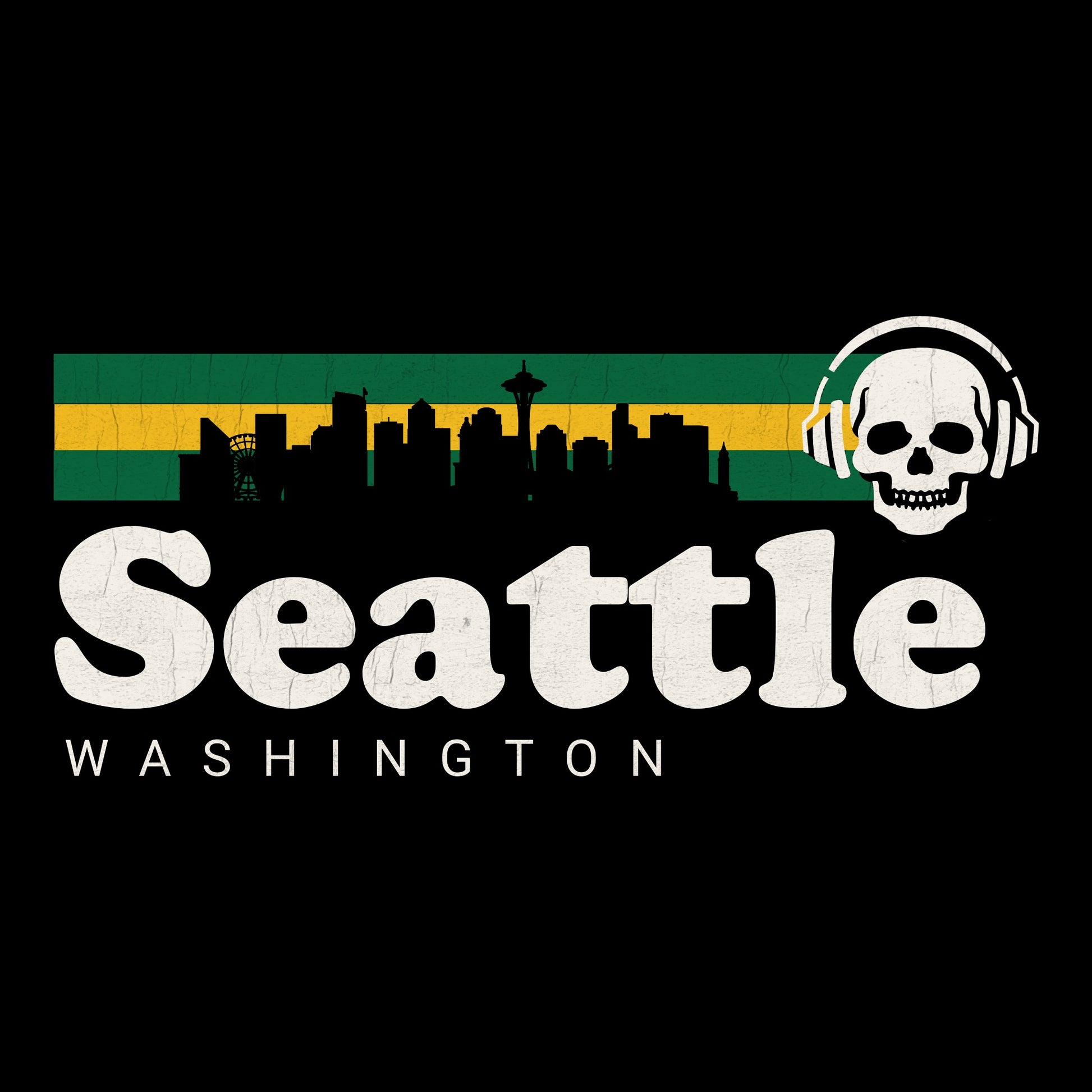 Retro Seattle Tee Design Black