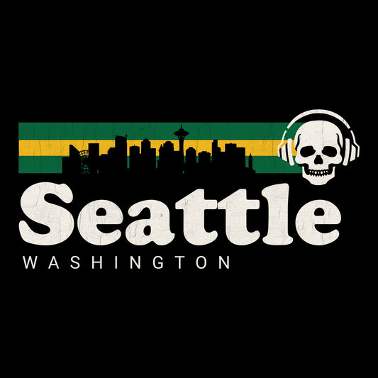 Retro Seattle Tee Design Black