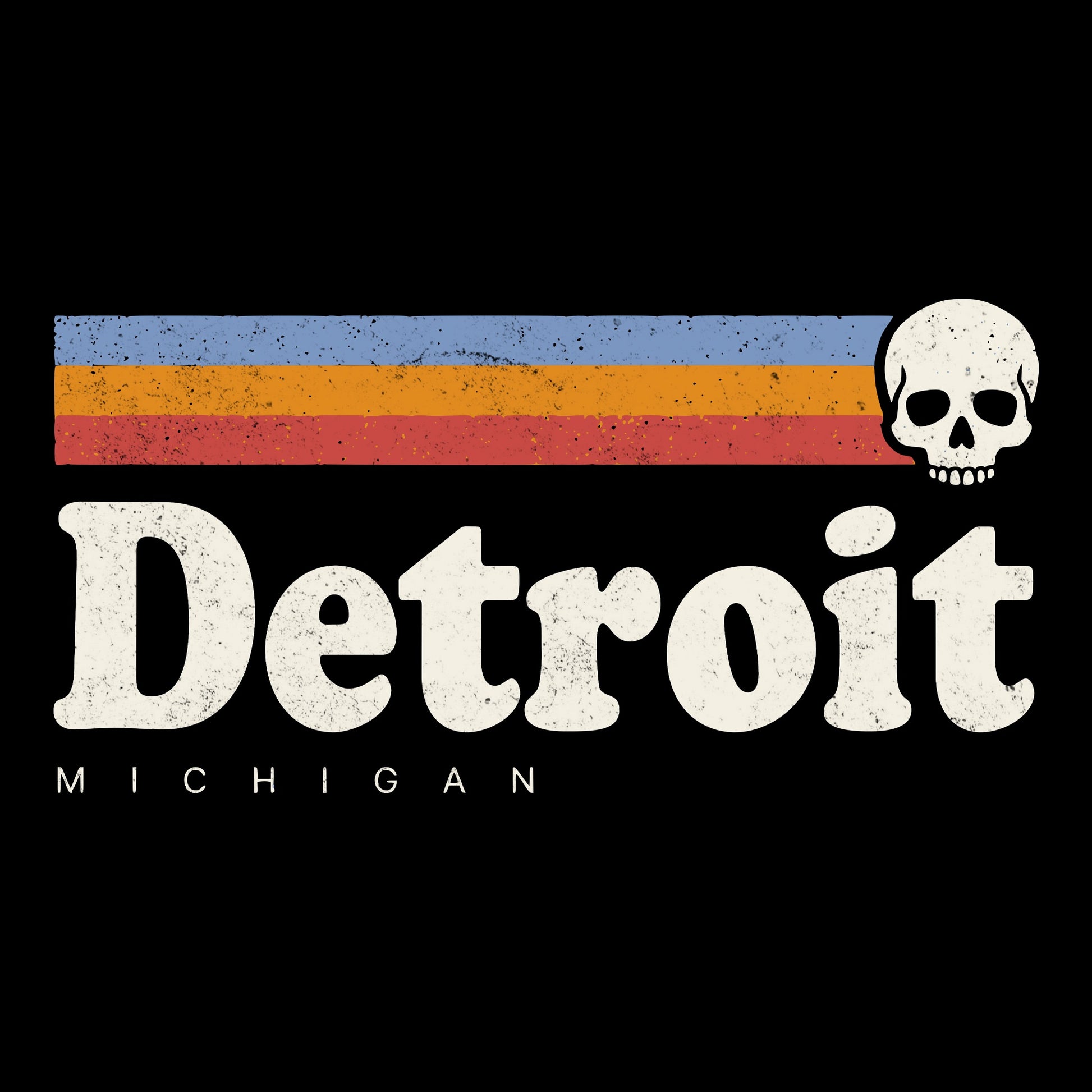 Retro Detroit Tee Design Black