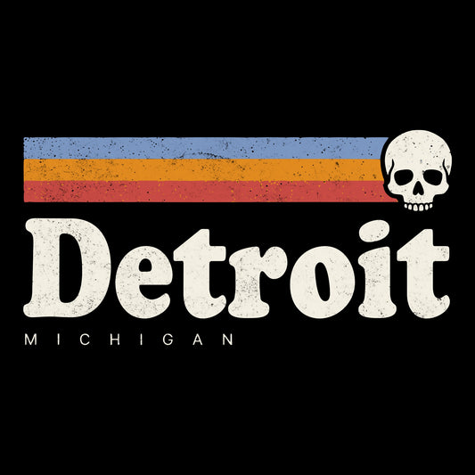 Retro Detroit Tee Design Black
