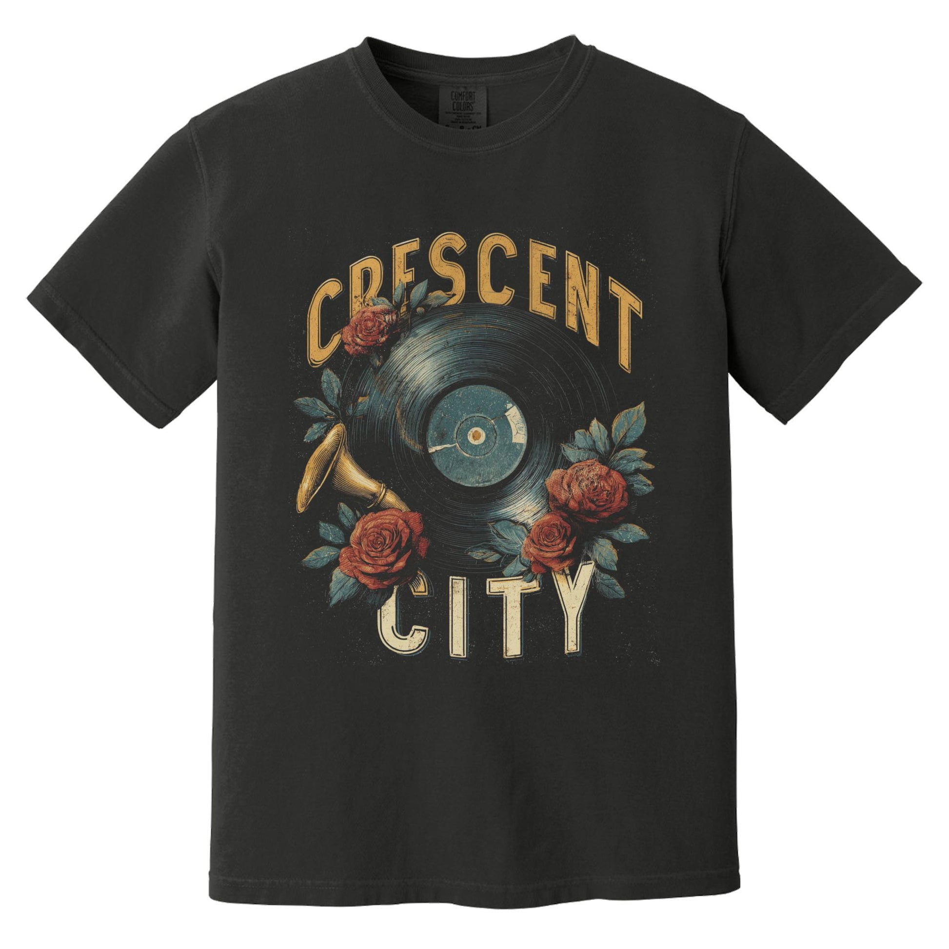 Crescent Vinyl T-Shirt | Comfort Colors® 1717 Black