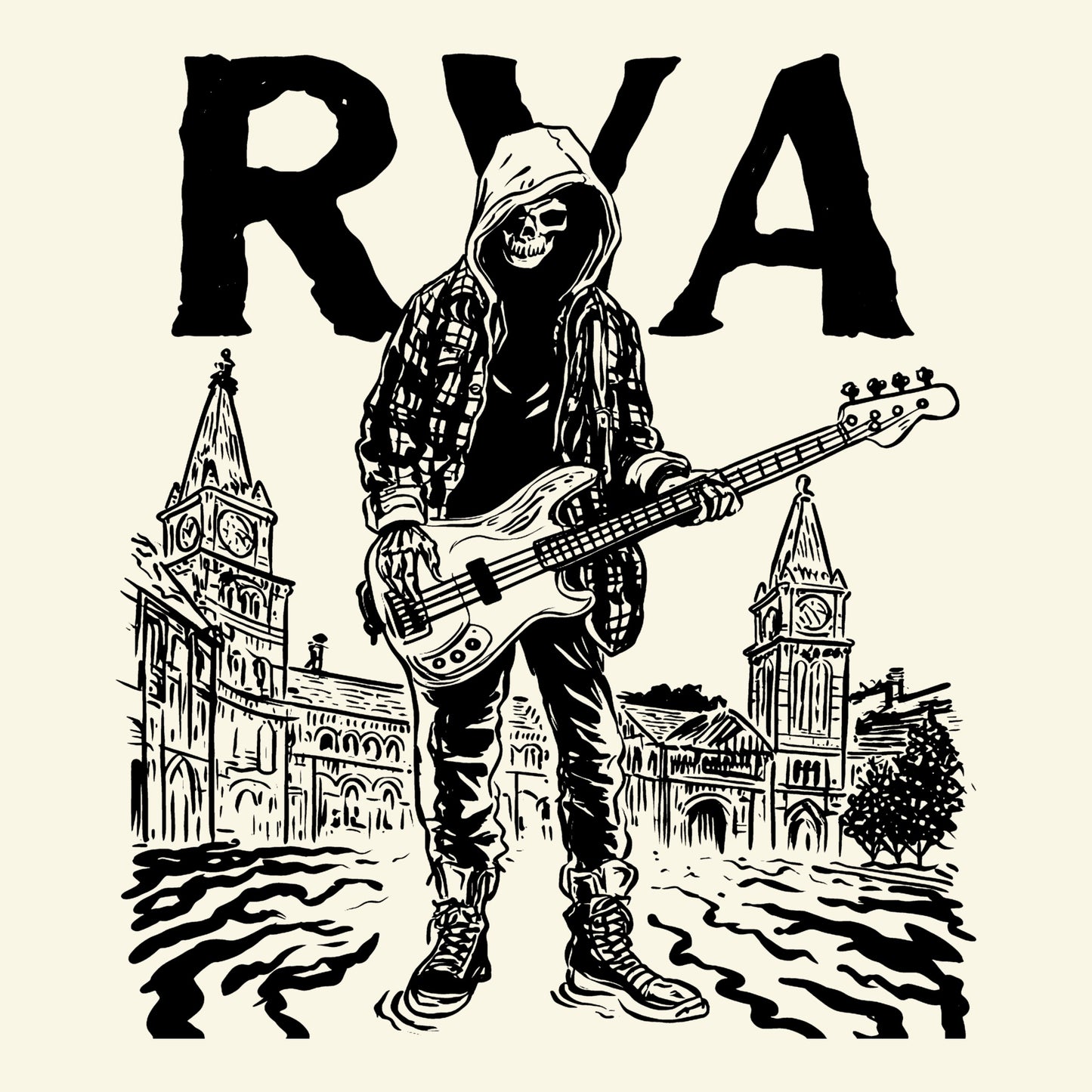 RVA Bassist T-Shirt Design Natural