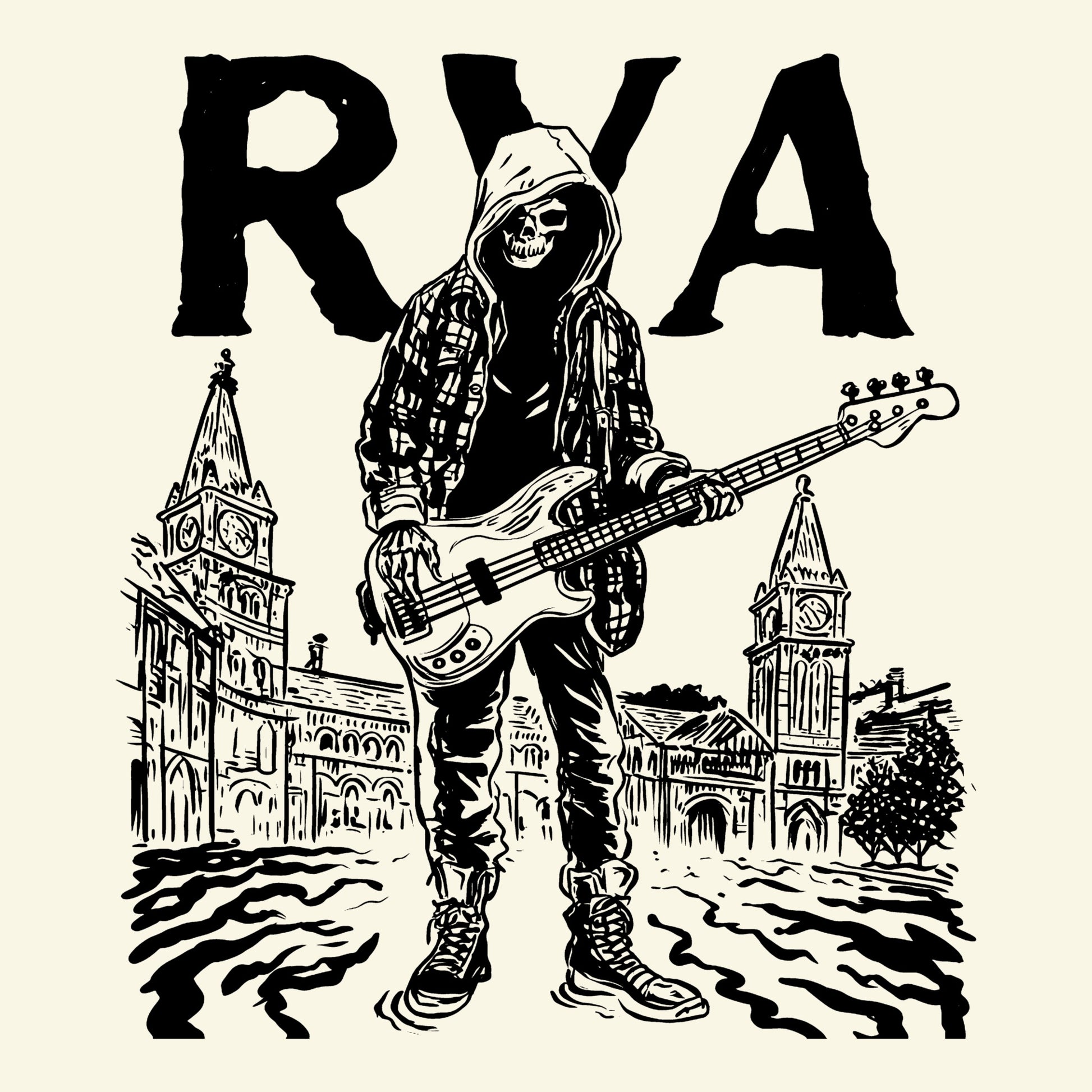 RVA Bassist T-Shirt Design Natural
