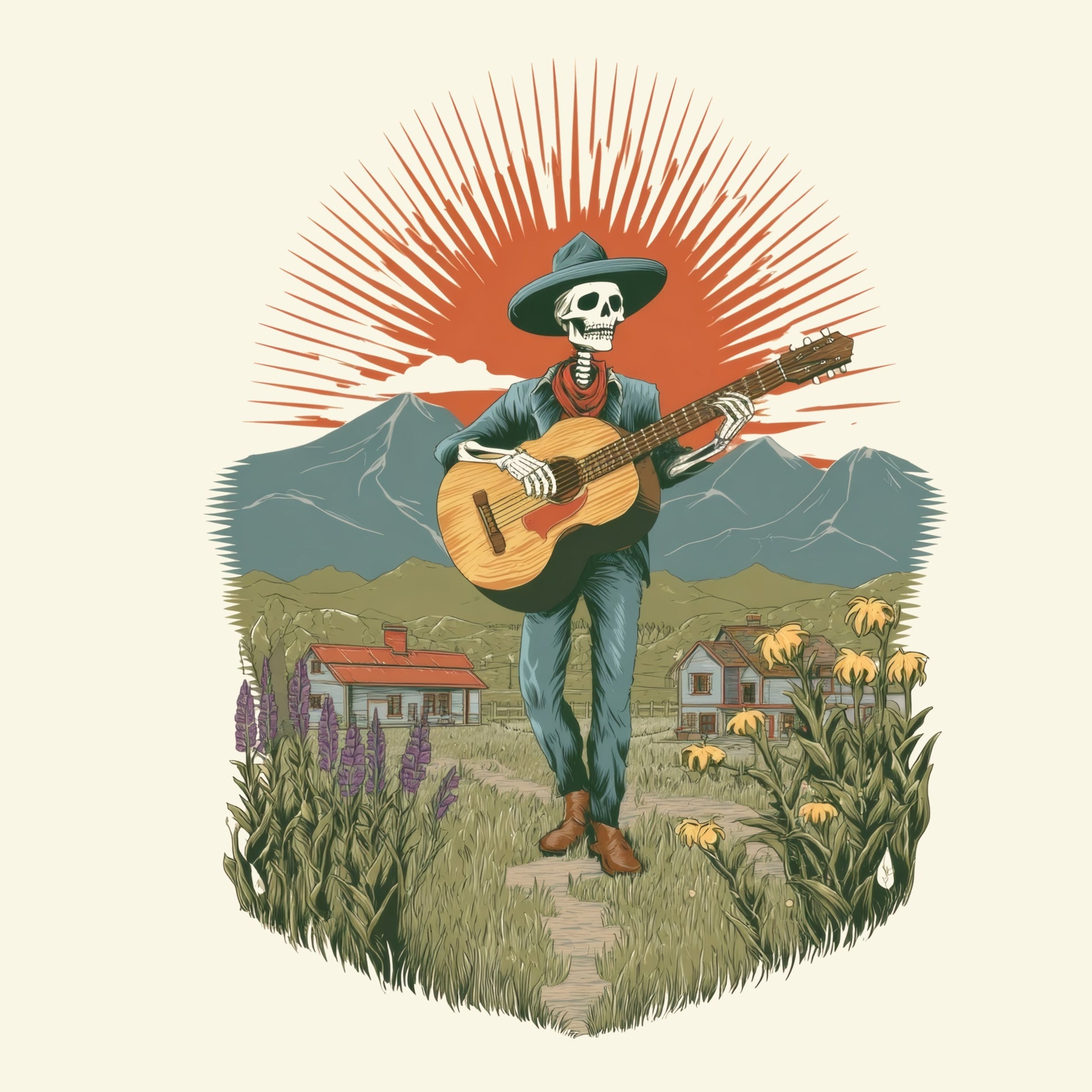 On The Ranch T-Shirt Design Natural