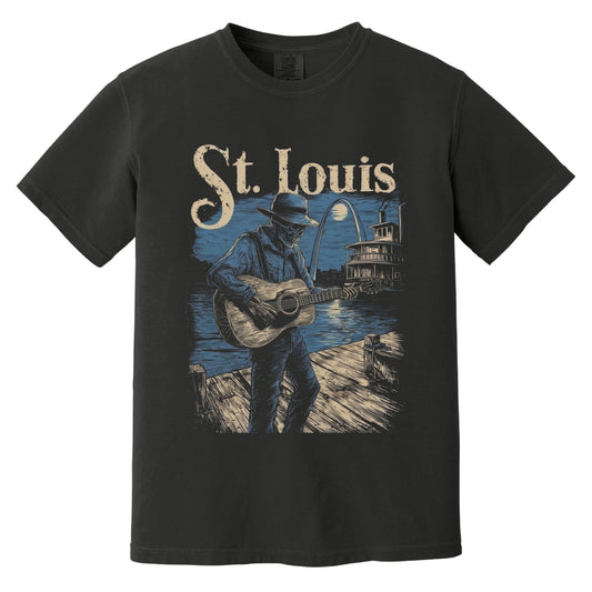 St. Louis Blues Skeleton T-Shirt | Comfort Colors® 1717 Black