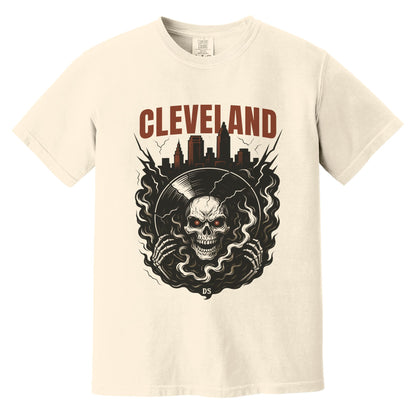 Cleveland Vinyl Skeleton T-Shirt | Comfort Colors® 1717 Ivory