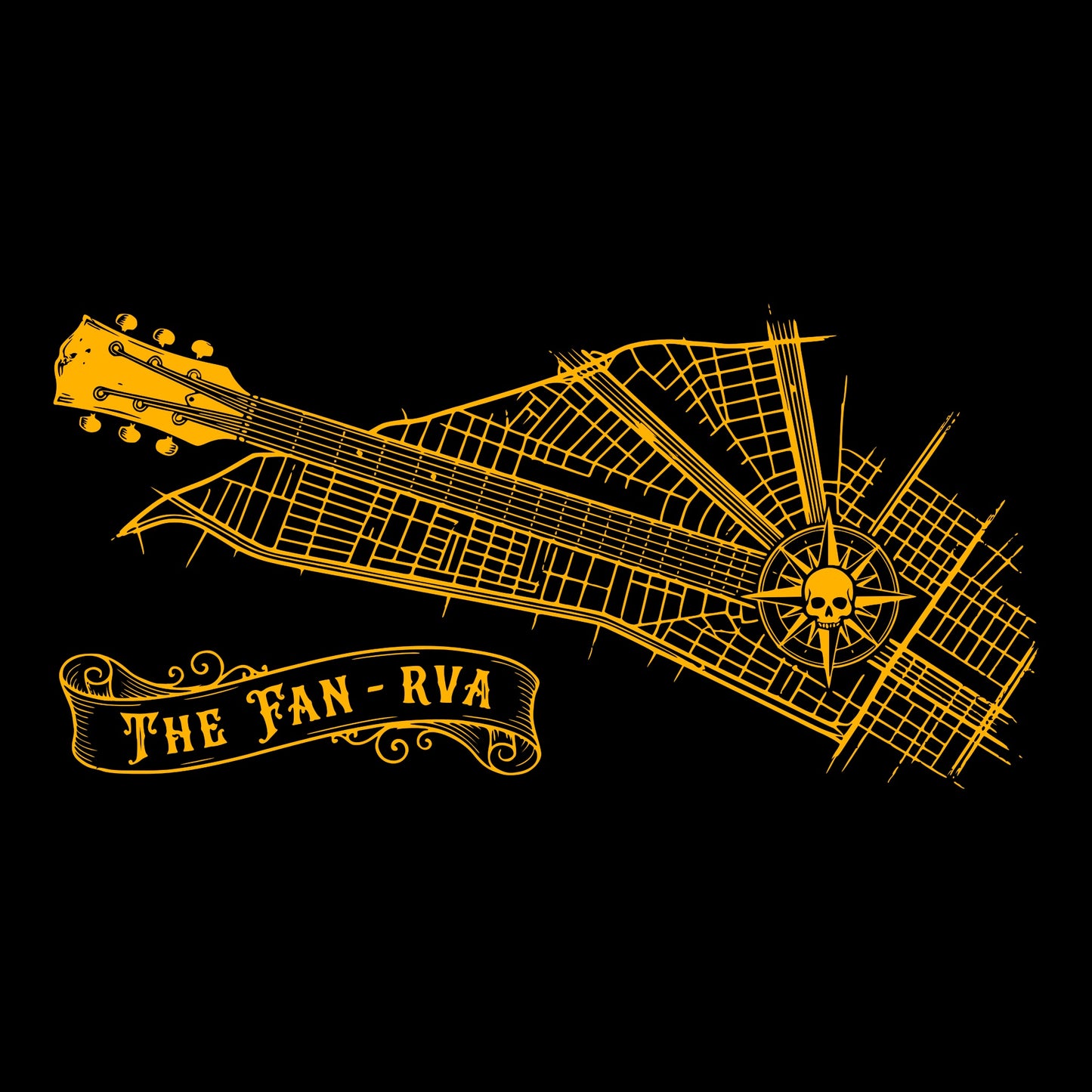 Fan District Tee Design Black