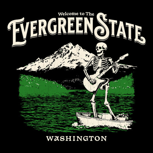 Evergreen State Tee Design Black