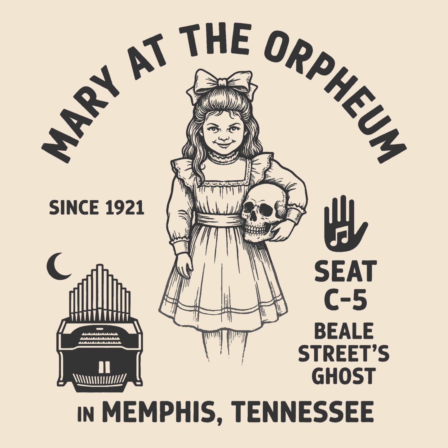 Mary at the Orpheum Tee Design Natural