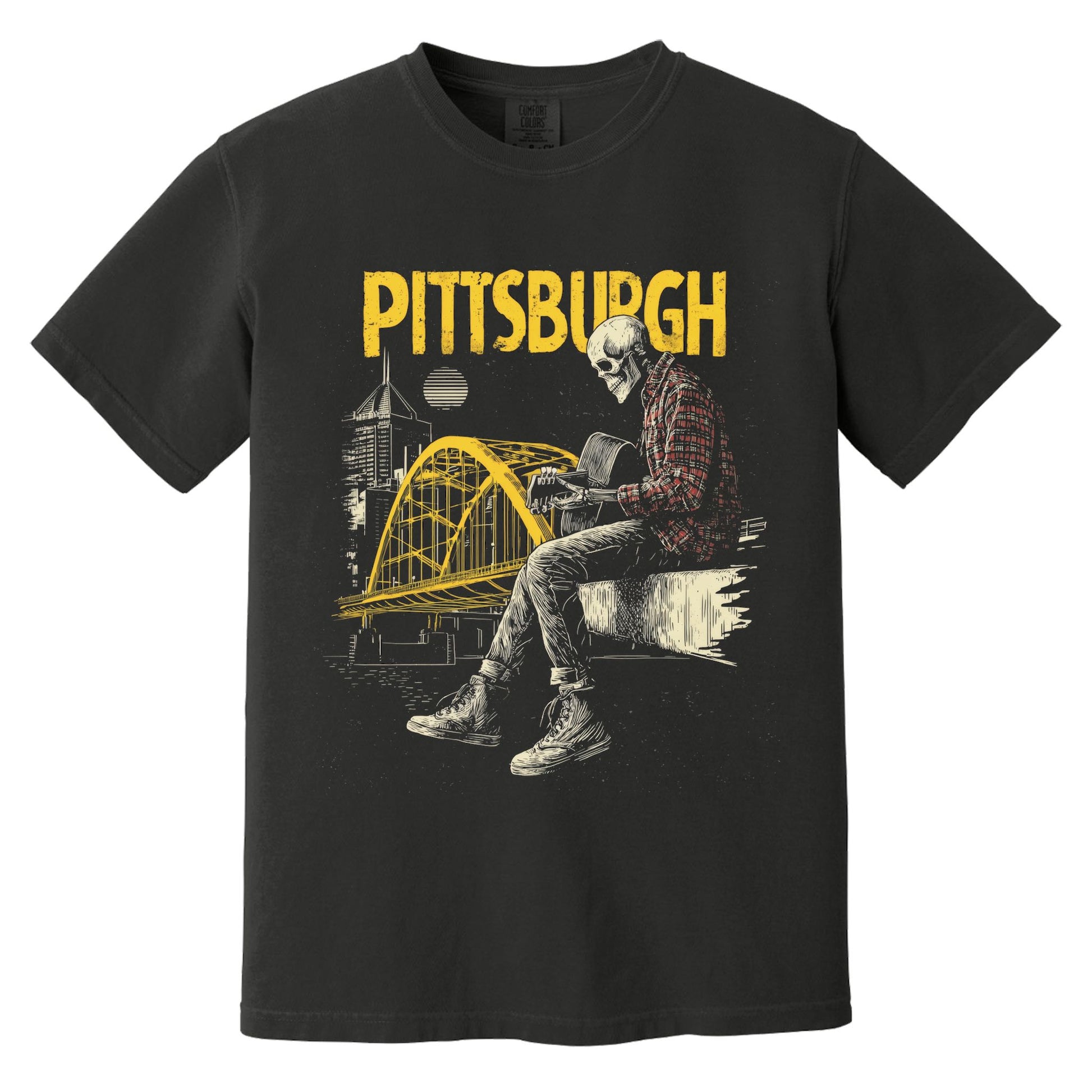 Pittsburgh Rock Skeleton T-Shirt | Comfort Colors® 1717 Black