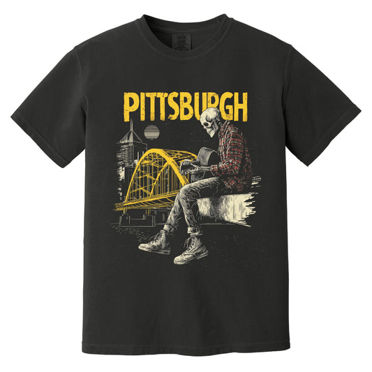 Pittsburgh Rock Skeleton T-Shirt | Comfort Colors® 1717 Black