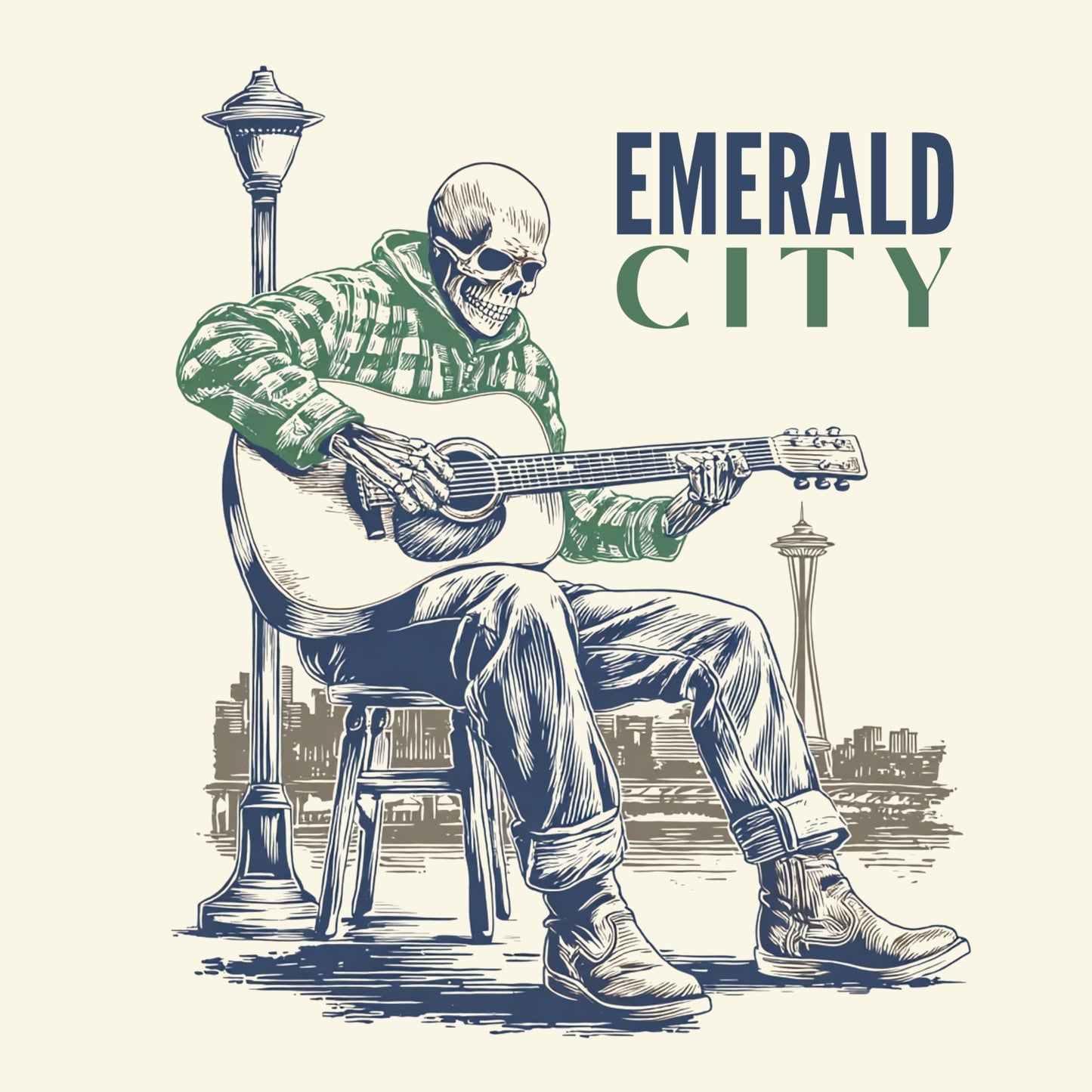 Seattle Busker Tee Design Natural