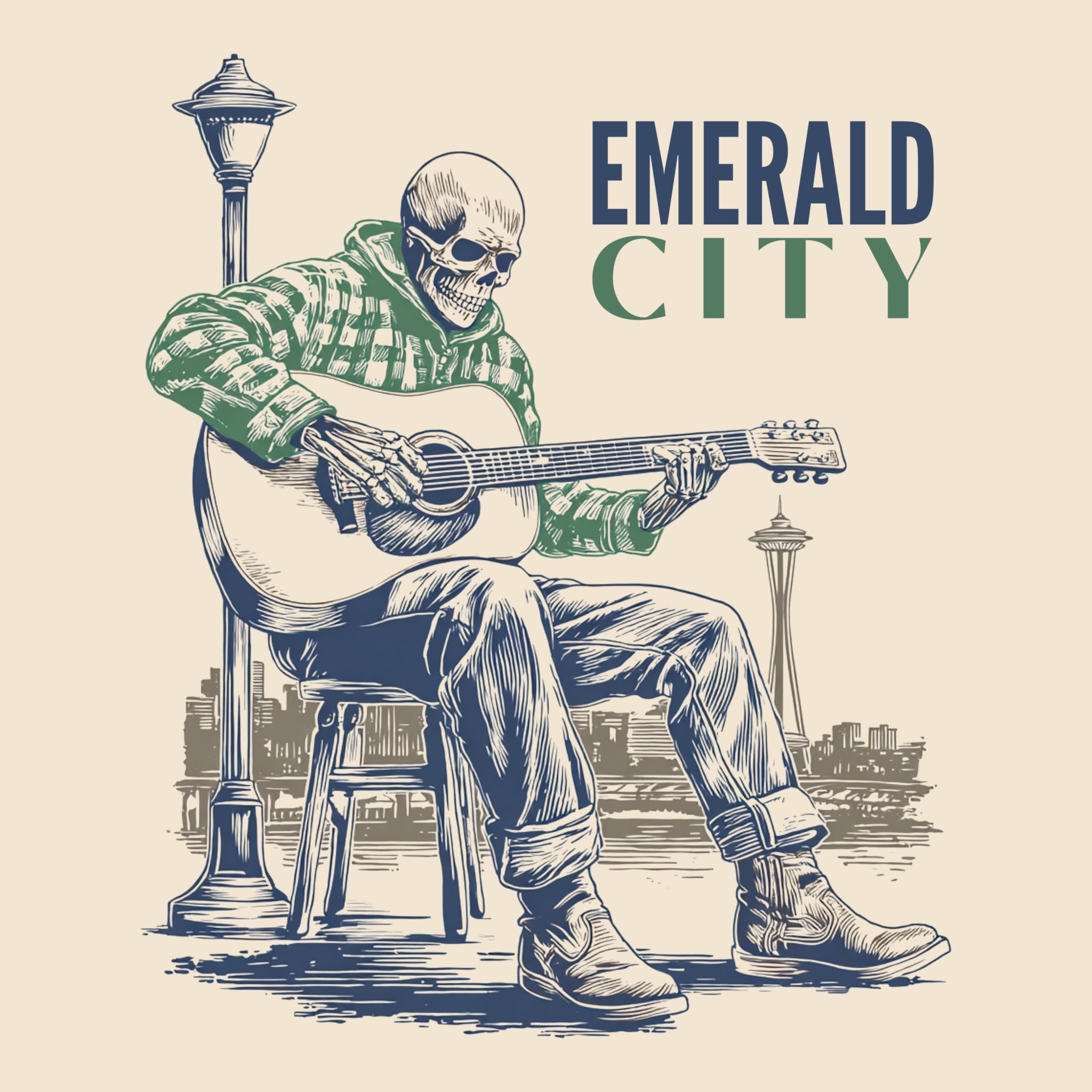 Seattle Busker Tee Design Natural