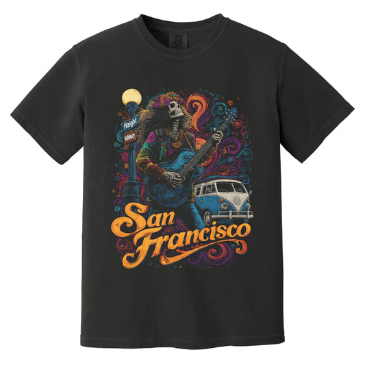 S.F. Hippie Haunter Skeleton T-Shirt | Comfort Colors® 1717 Black