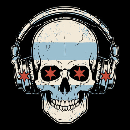 Skull Flag Tee Design Black