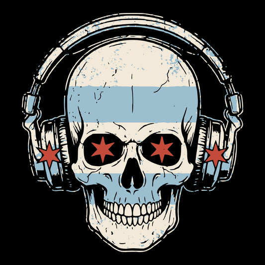 Skull Flag Tee Design Black