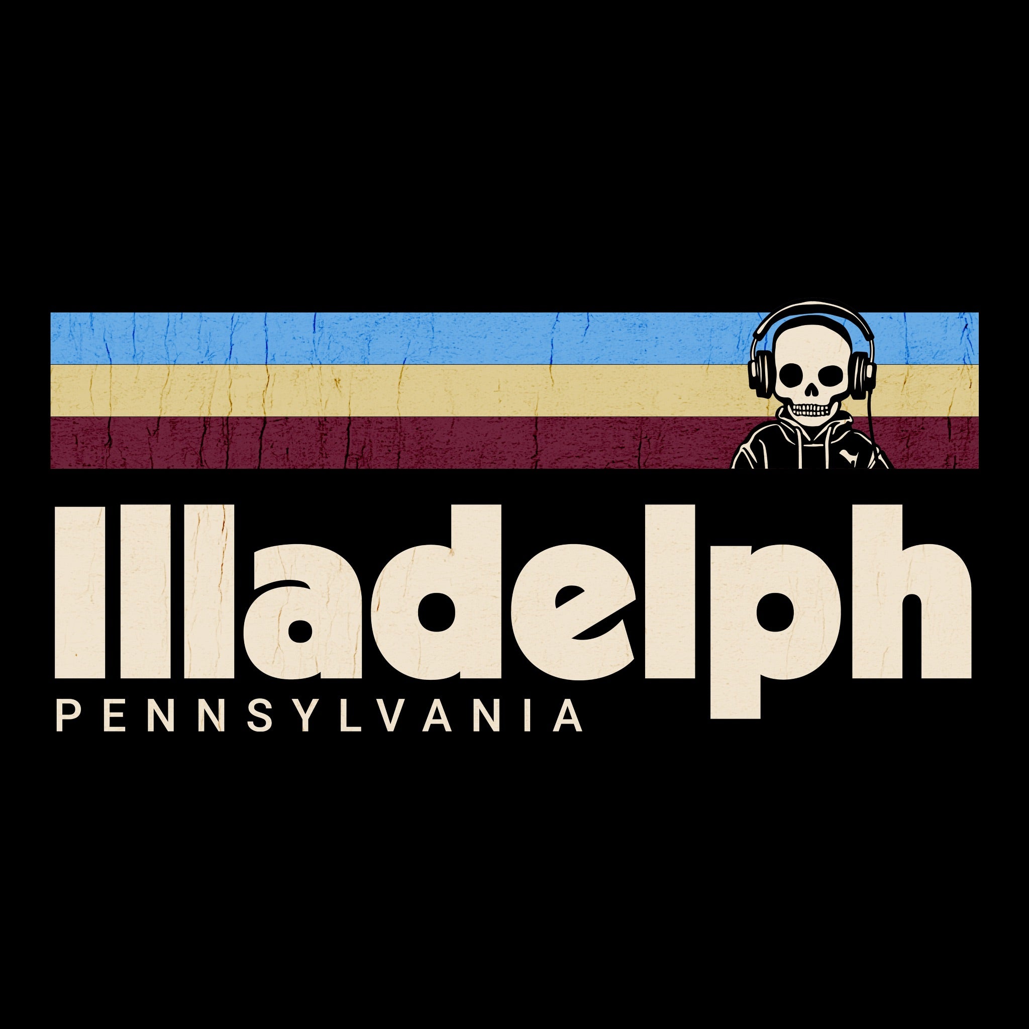 Retro Illadelph Tee Design Black