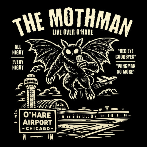 Chicago Mothman Tee Design Black