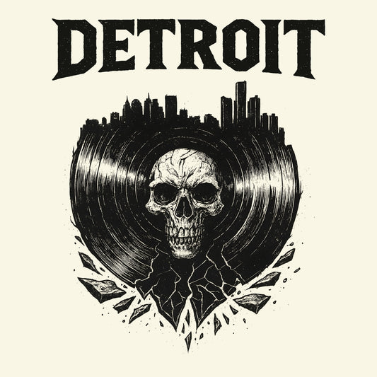 Detroit Vinyl T-Shirt Design Natural
