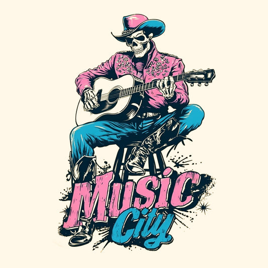 Glam Cowboy Tee Design Ivory