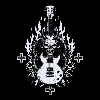 Devil Guitar T-Shirt Design Black
