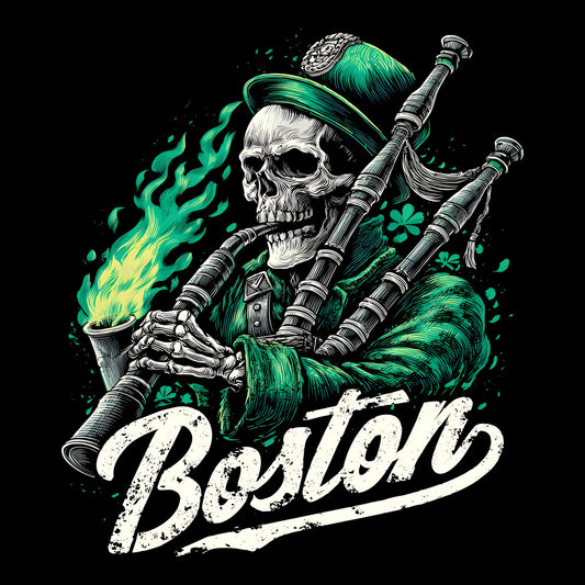 Boston Pipes T-Shirt Design Black