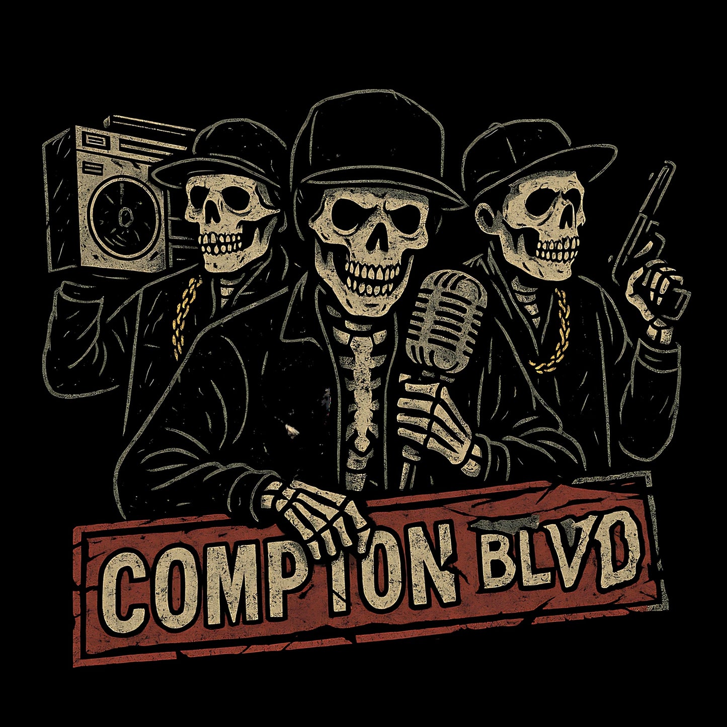Compton Blvd T-Shirt Design Black