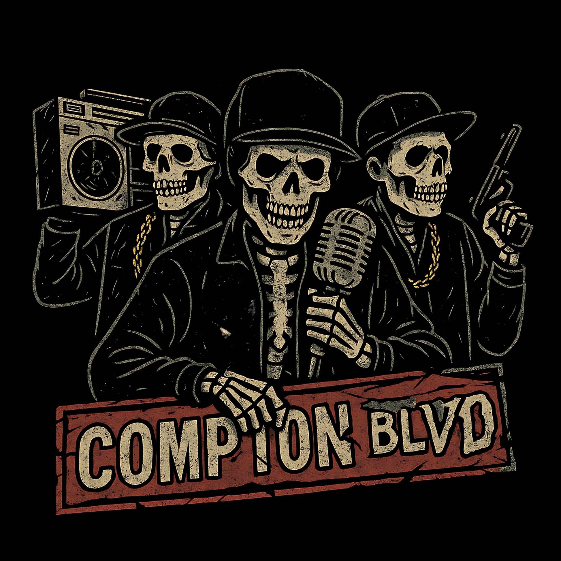 Compton Blvd T-Shirt Design Black