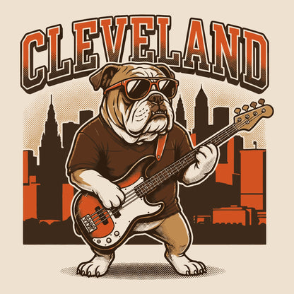 Cleveland Dog Tee Design Natural