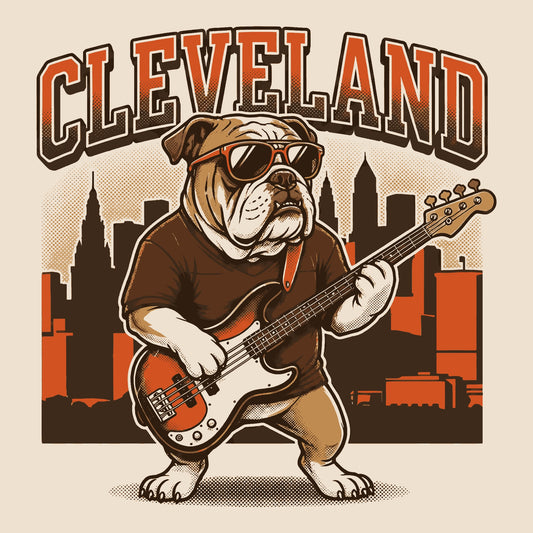 Cleveland Dog Tee Design Natural