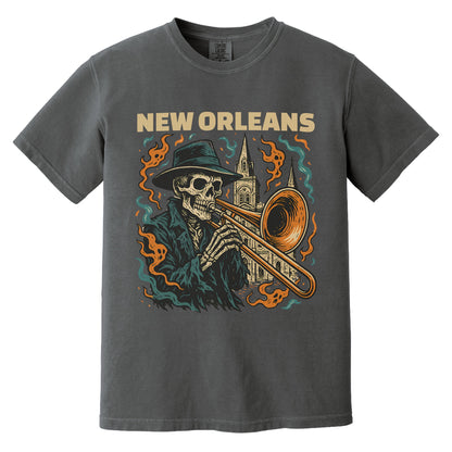 New Orleans Cathedral Skeleton Shirt | Comfort Colors Pepper