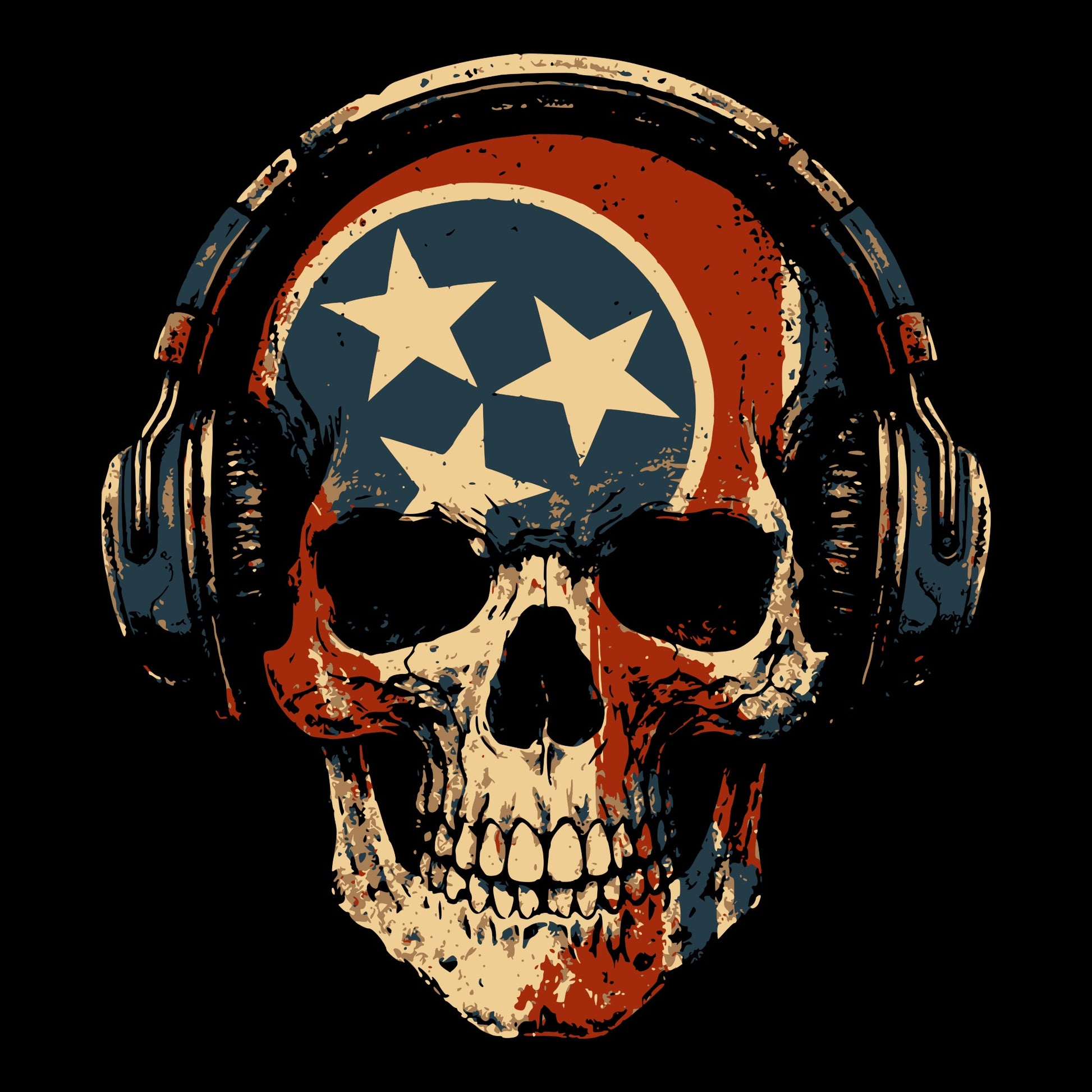 Tennessee Skull Tee Design Black