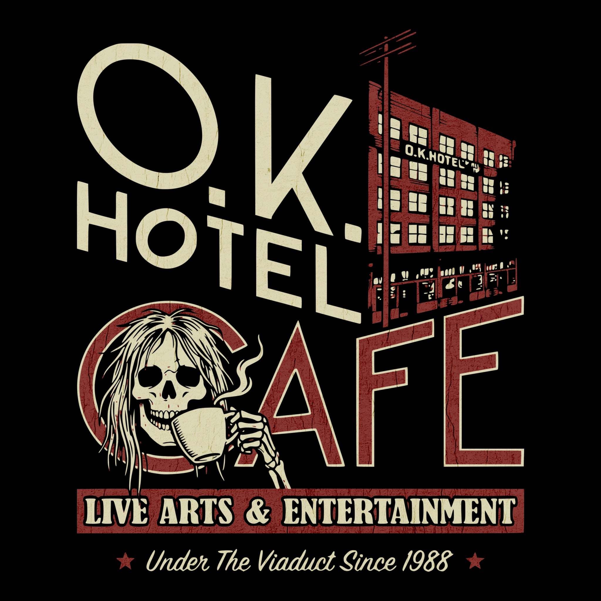 OK Hotel Tee Design Black