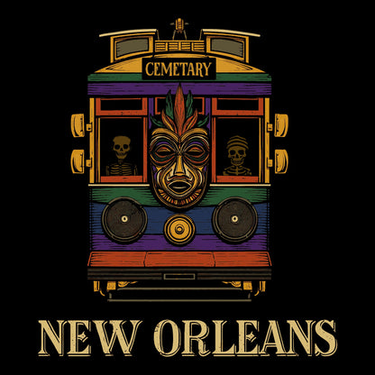 Cemetery Streetcar Tee Design Black