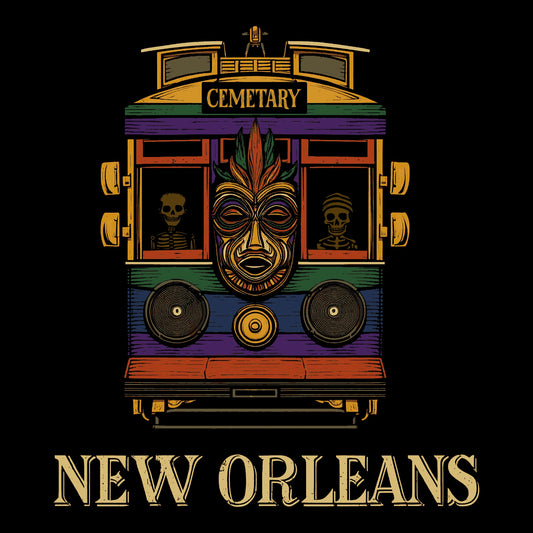 Cemetery Streetcar Tee Design Black