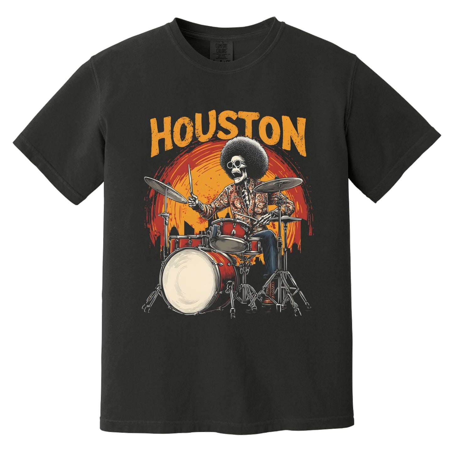 Houston Drummer T-Shirt | Comfort Colors® 1717 Black
