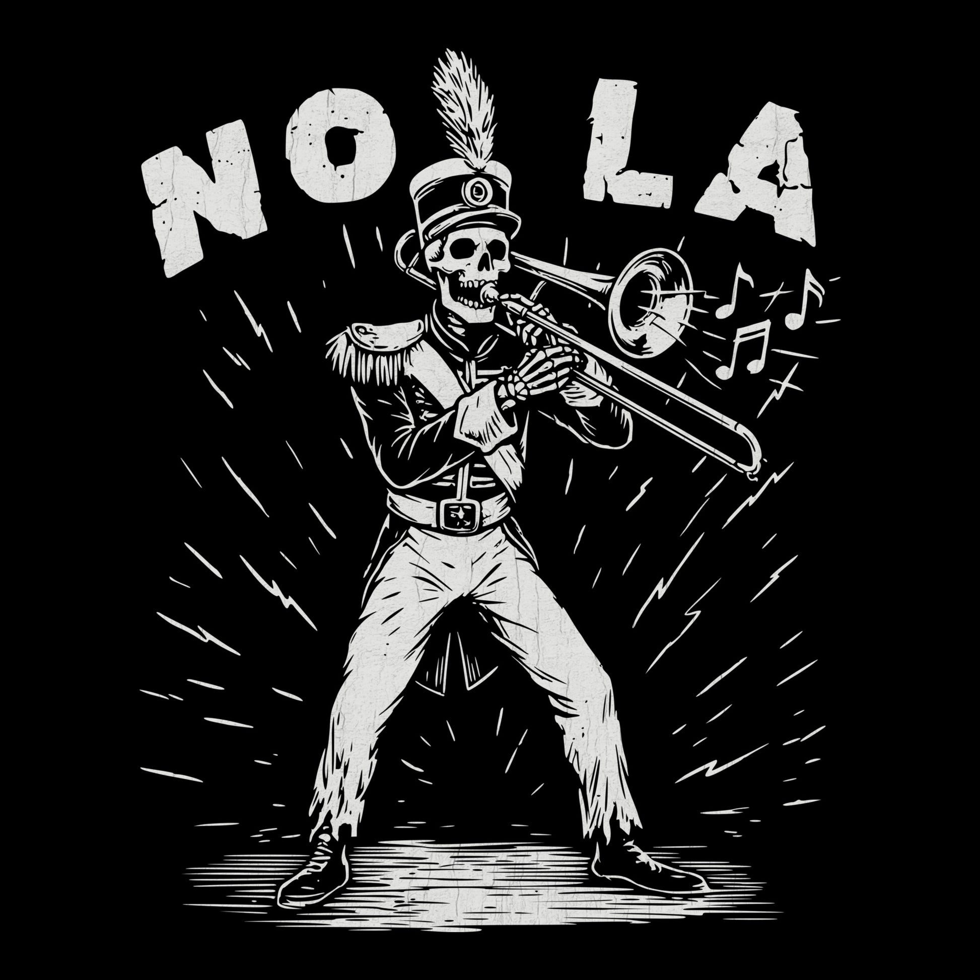 2nd Line Trombone Tee Design Black