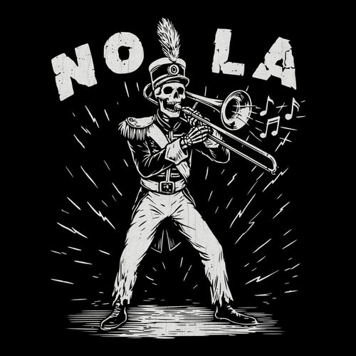 2nd Line Trombone Tee Design Black