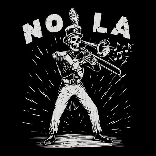 2nd Line Trombone Tee Design Black